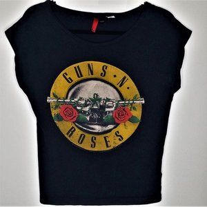 Guns N Roses Pistols HM Divided metal rock Girls tee Official T-Shirt L NWT